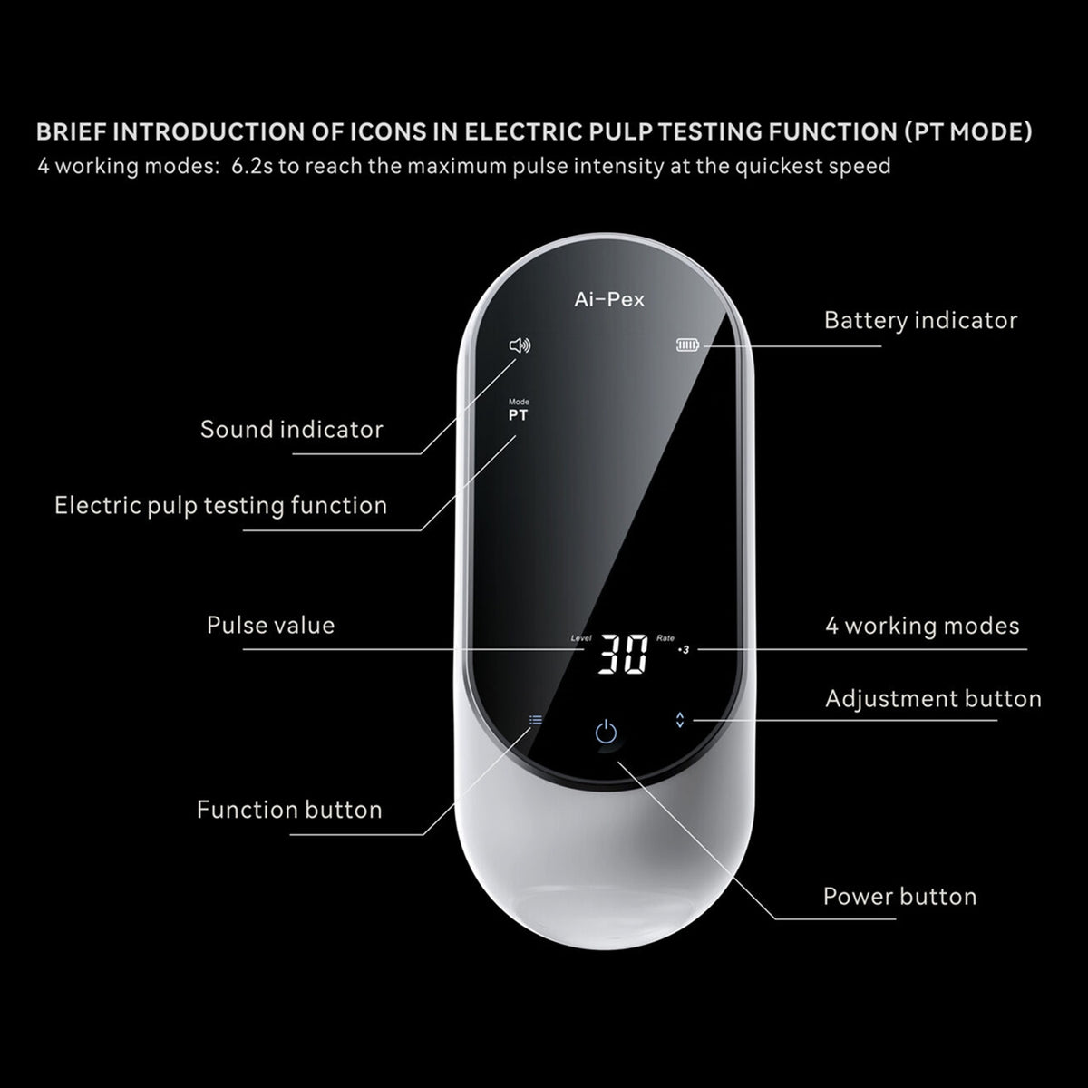 Woodpecker® Ai-Pex Multi-Frequency Apex Locator w/ Pulp Tester