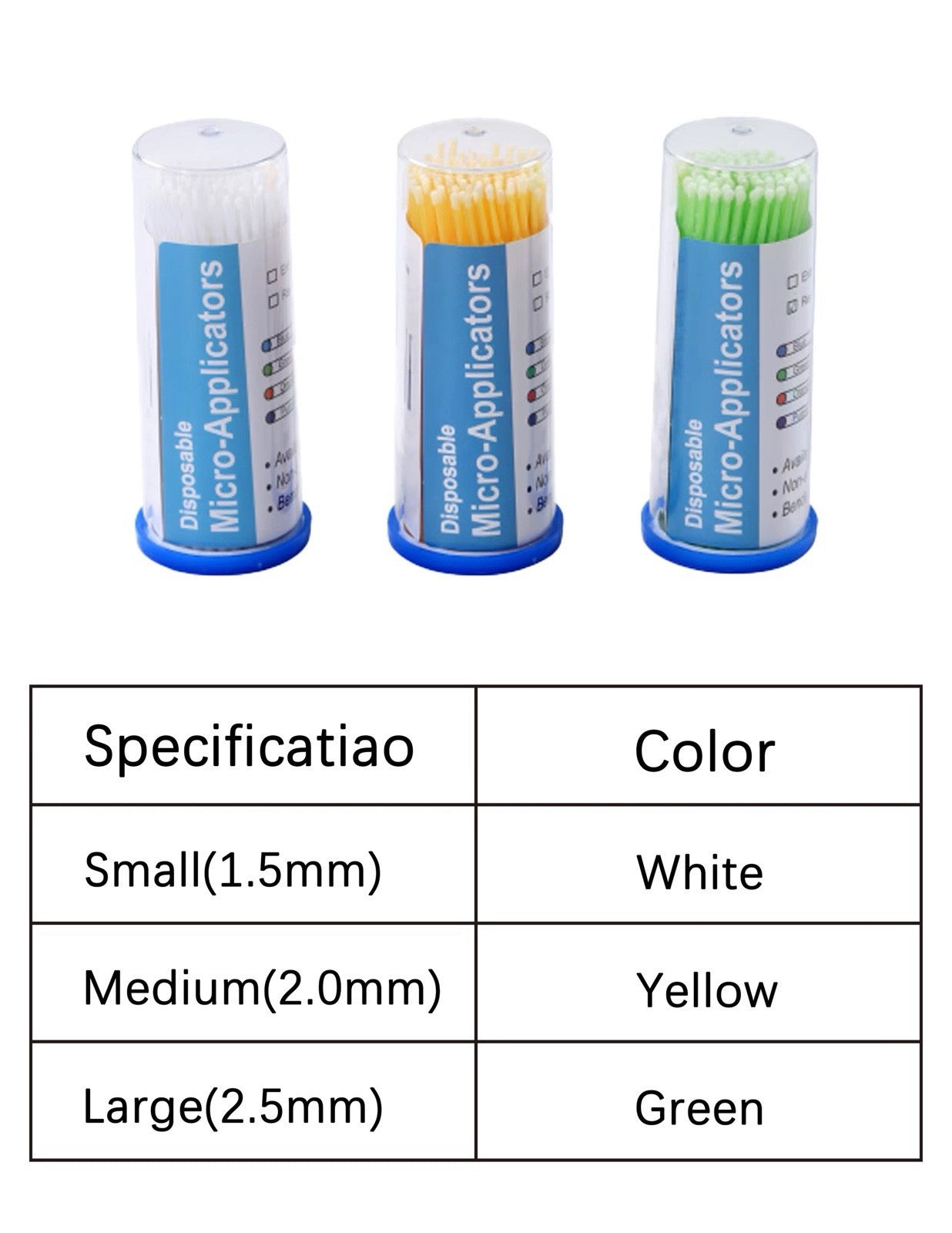 Disposable Micro Applicator Brush, Blue Super Fine 1.5mm, 400/Bx