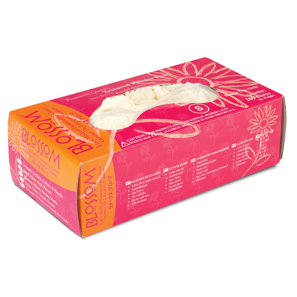Blossom Latex Gloves: Powder-Free, Textured 100/Box